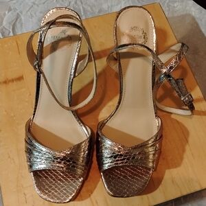 I. Miller Metallic Gold Strappy Sandals - Women's Sz 8.5M